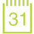 Green icon of a calendar with the number 31 displayed