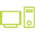 Green icon of a desktop computer and monitor